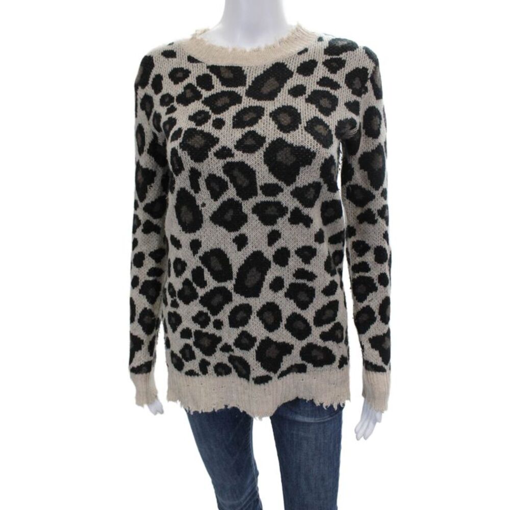 Aqua Cashmere Women Beige Cashmere Pullover Sweater Size XS